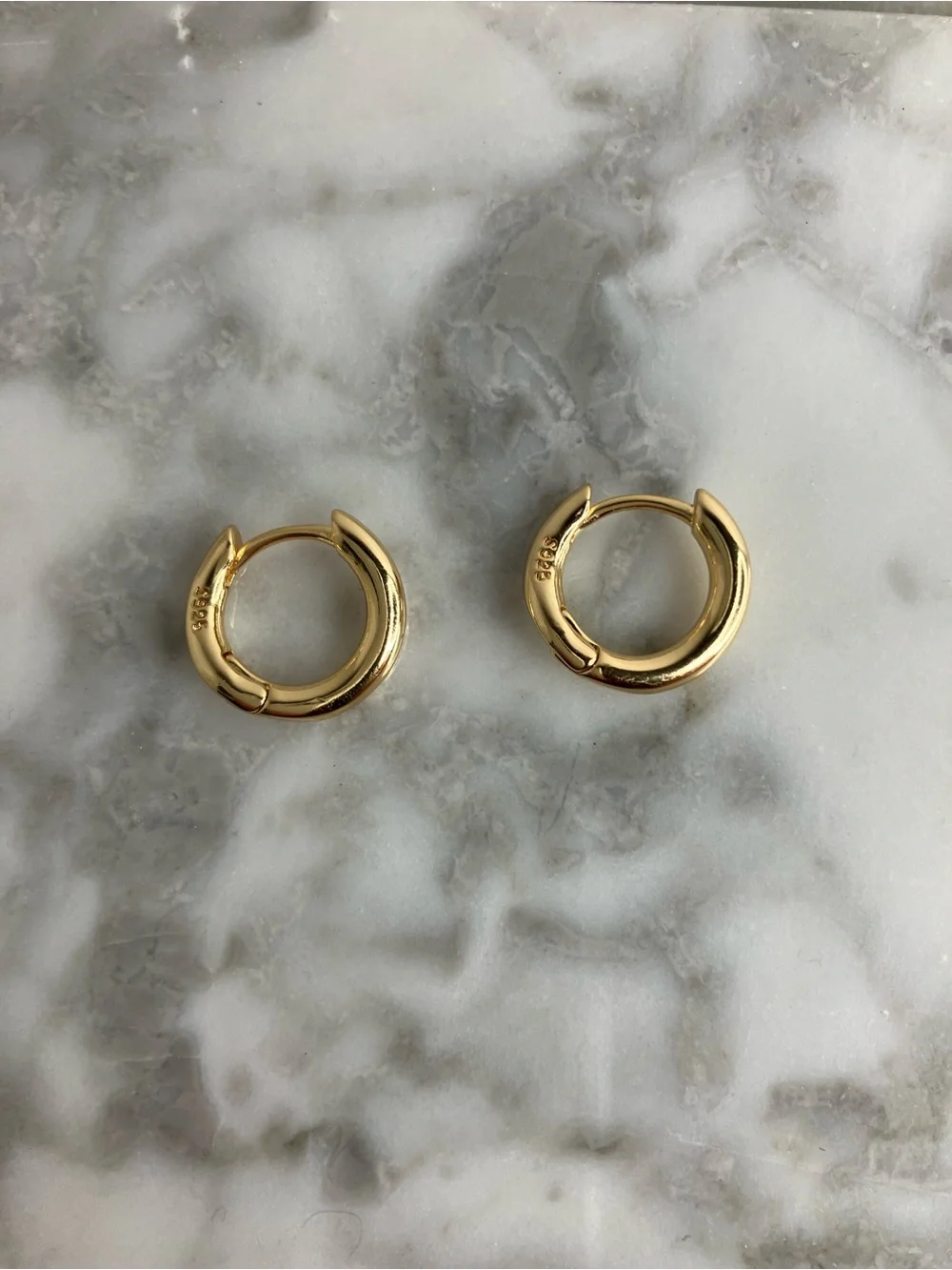 Medium Wave Chunky Hoop Earrings | 14K Gold Plated | Statement Hoops 10 mm